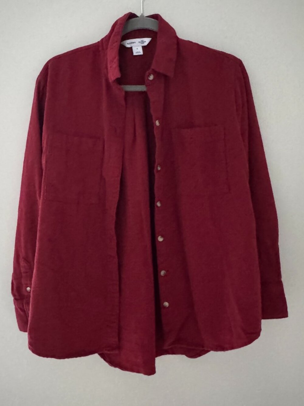 Old Navy Burgundy Boyfriend Shirt Size S